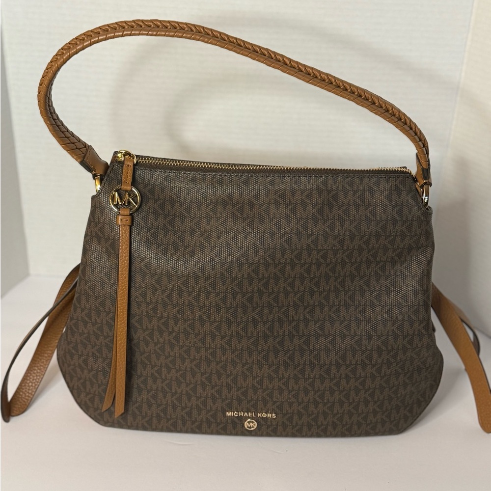 Michael Kors Tan and Brown Signature Shoulder Bag